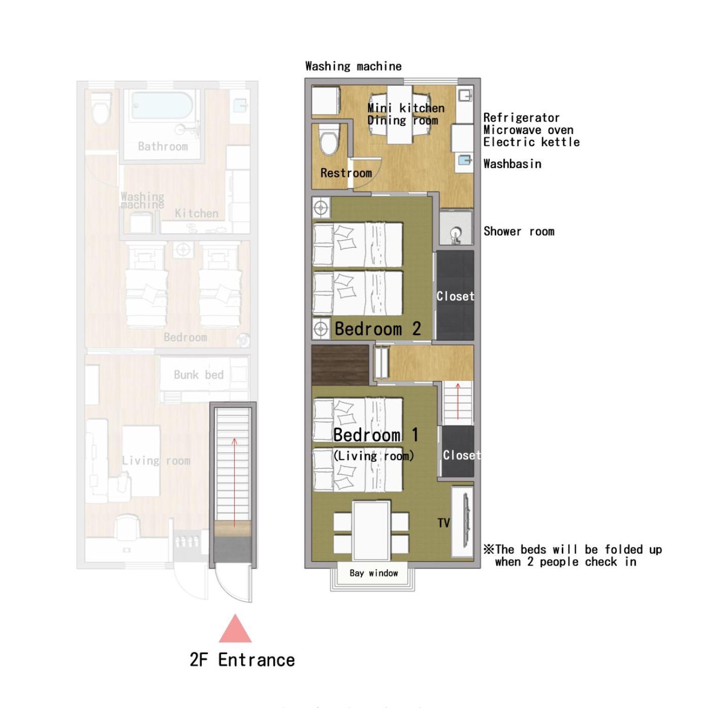 2F Fox Inn 4 Single Bed Room Osaka Exterior photo